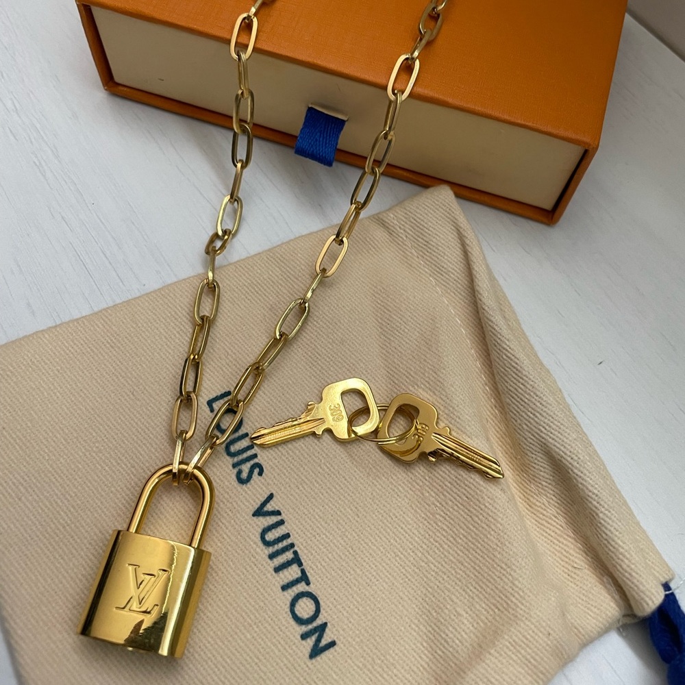 Louis Vuitton LV Padlock and Key Necklace